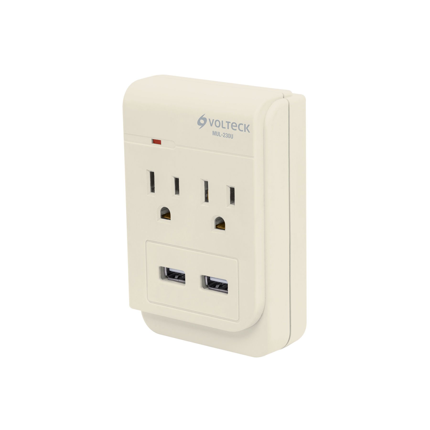 MUL-230U Multicontacto, 2 entradas y 2 entradas USB, 2 polos + tierra Cód: 46088