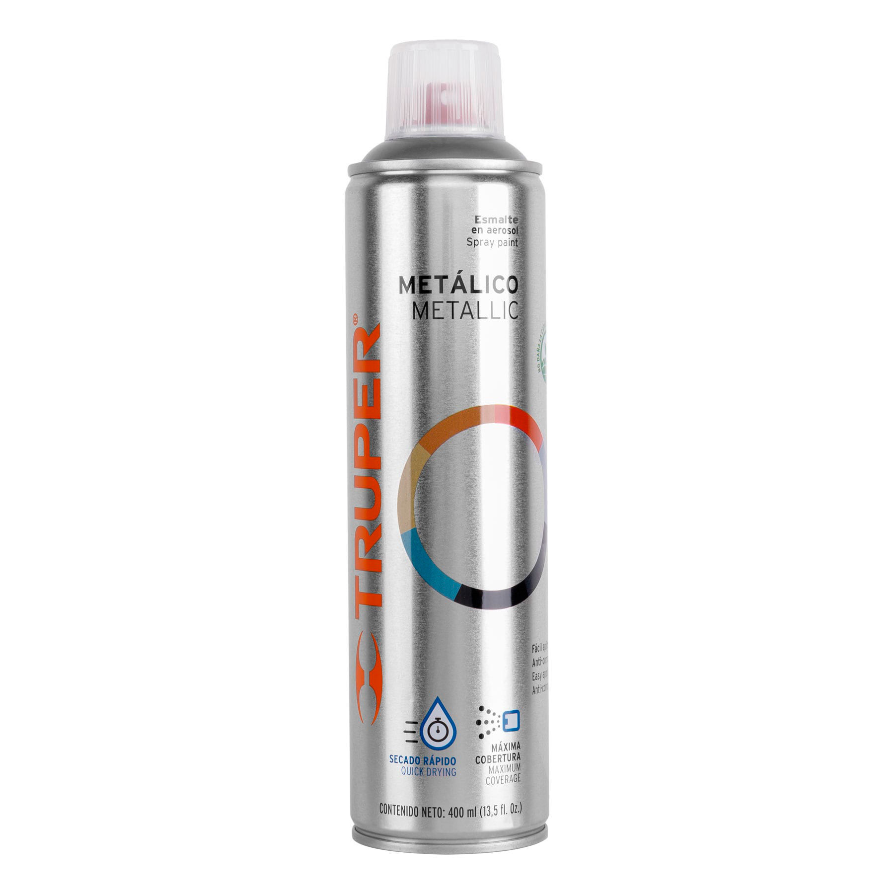 PAM-PL Pintura en aerosol, plata metálico, bote esbelto, 400 ml Código:19059
