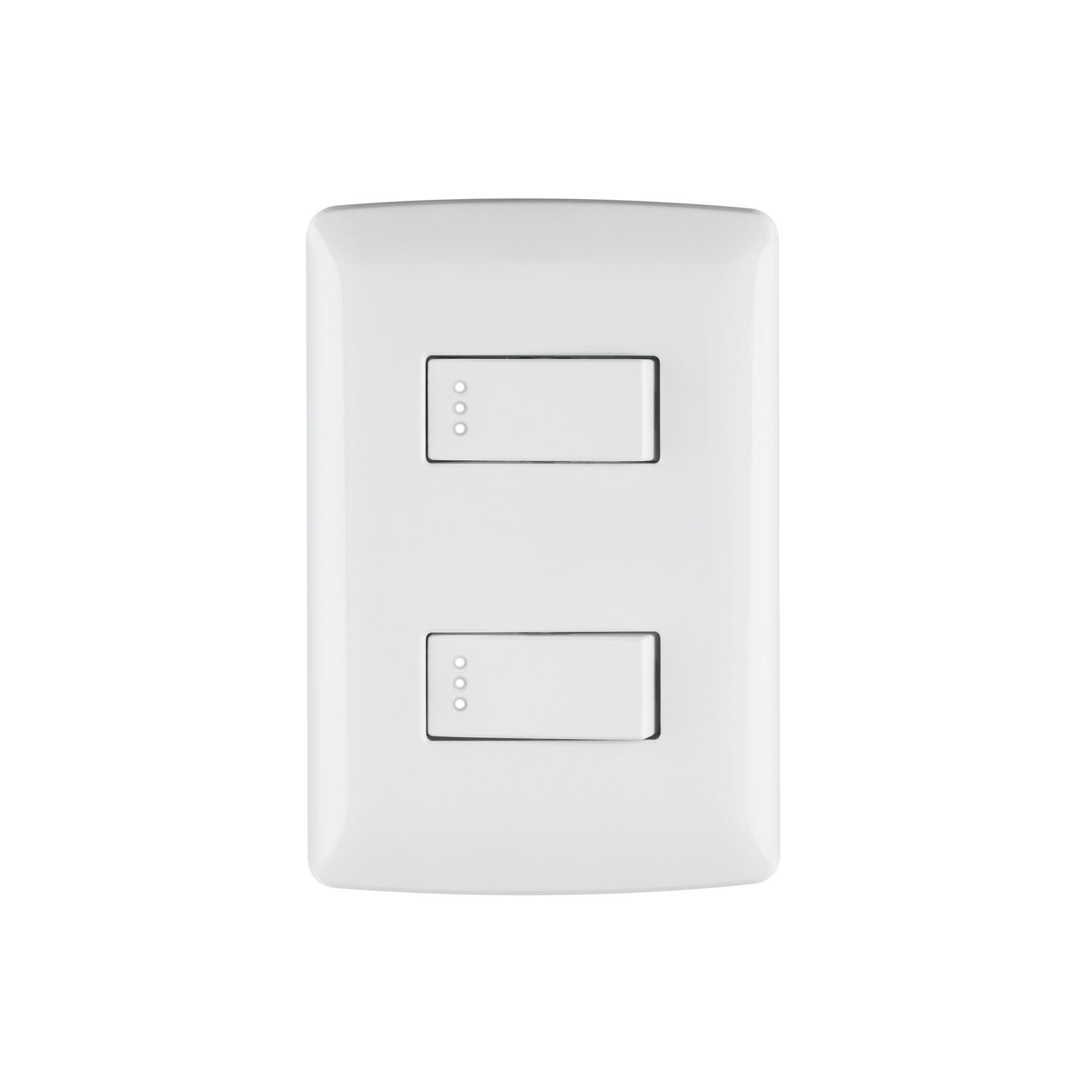 PA-APDO-IB Placa armada, 2interruptores sencillos,blanco,línea Italiana