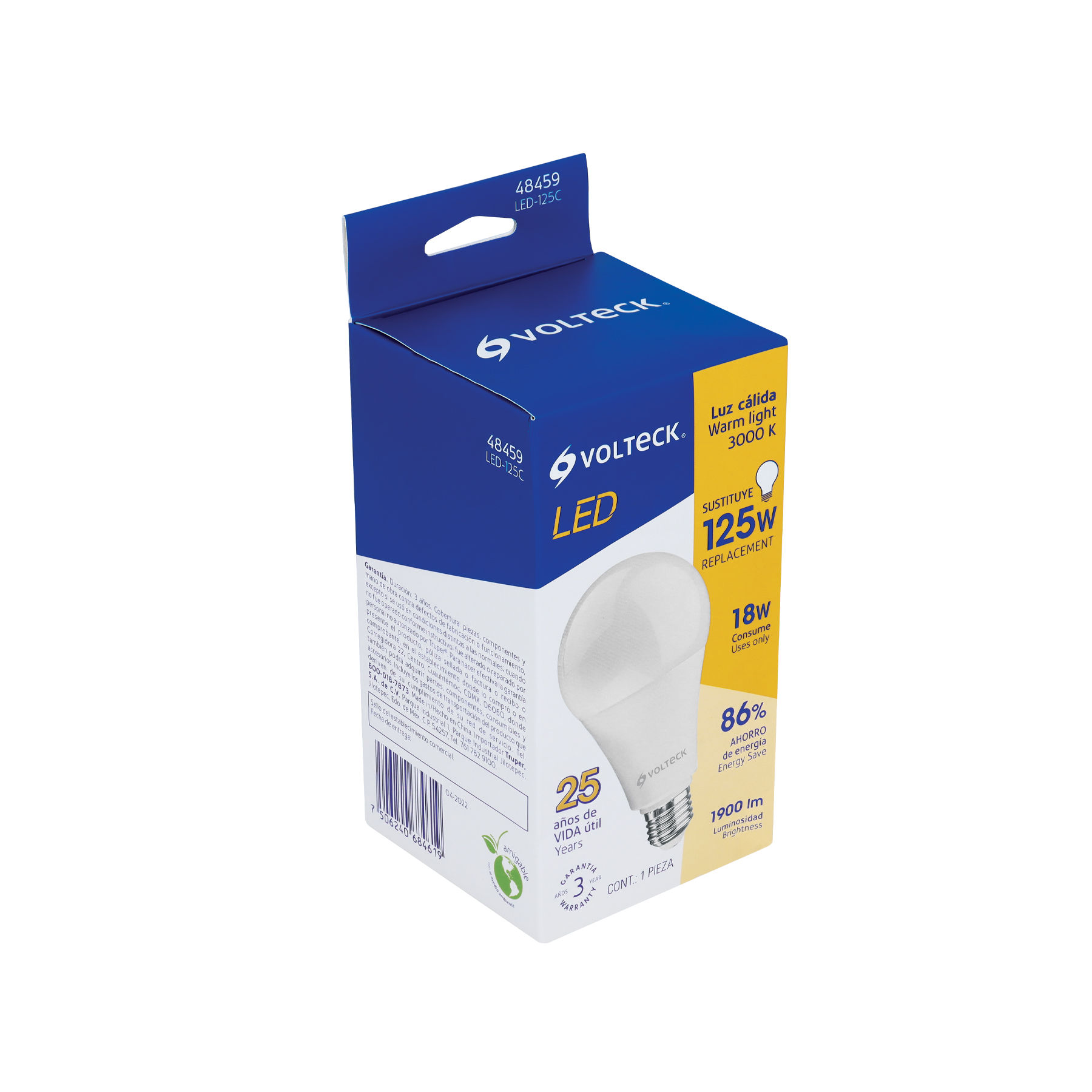 LED-125C Foco LED 18W (125W) A25, 3000K blanca cálida, 1900 lm, caja Cód: 48459