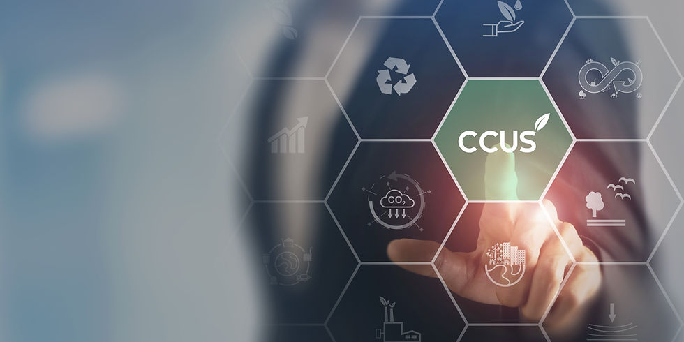 Carbon Capture, Utilization and Storage (CCUS) concept. Technology of CO2 capturing and st