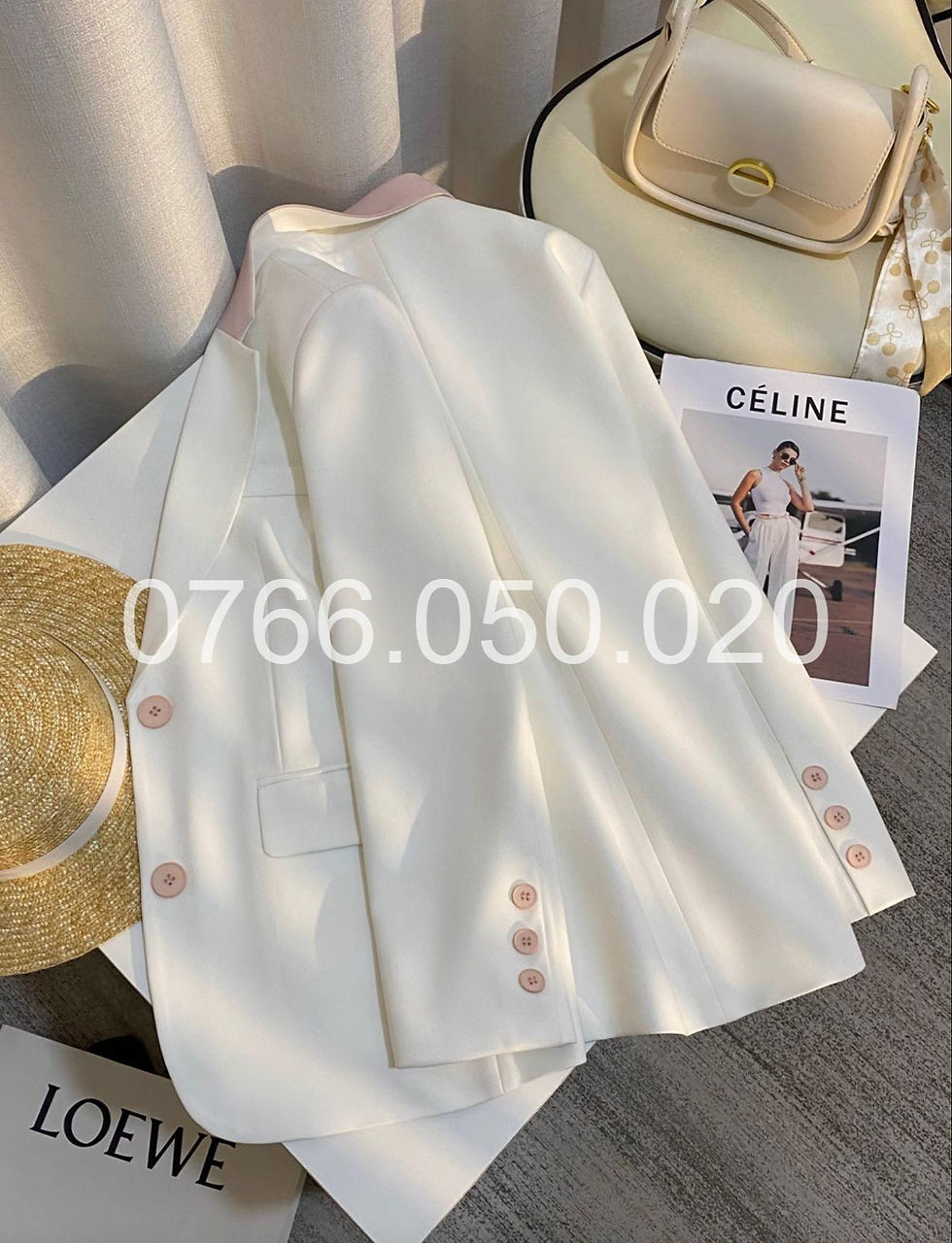 Hình thu nhỏ: Áo khoác vest trắng cao cấp