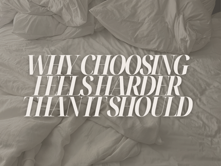 Decision Fatigue Text Over an Image of a Messy Bed