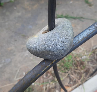 Holey stones from the beach built into a