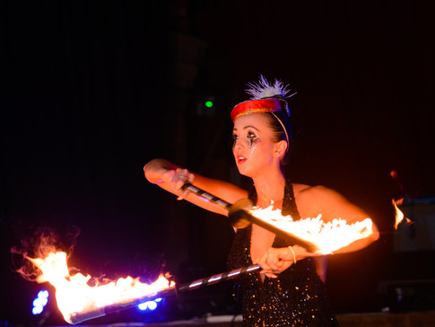 Fire tricks delighted our guests