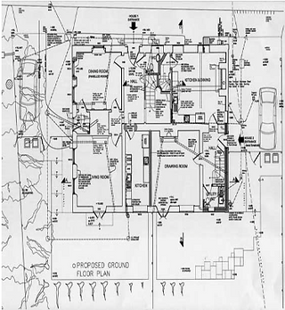 Proposed ground floor plans of a large house