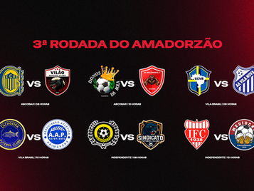 Olhares e cálculos para sobreviver nesta 3ª rodada do Amadorzão.