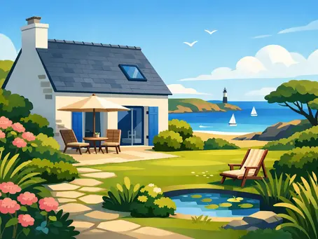 Maison de vacance et jardin en Bretagne -Finistère