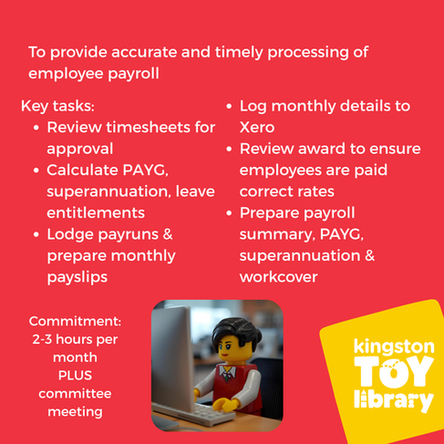 Outlines key tasks of the payroll committee position.