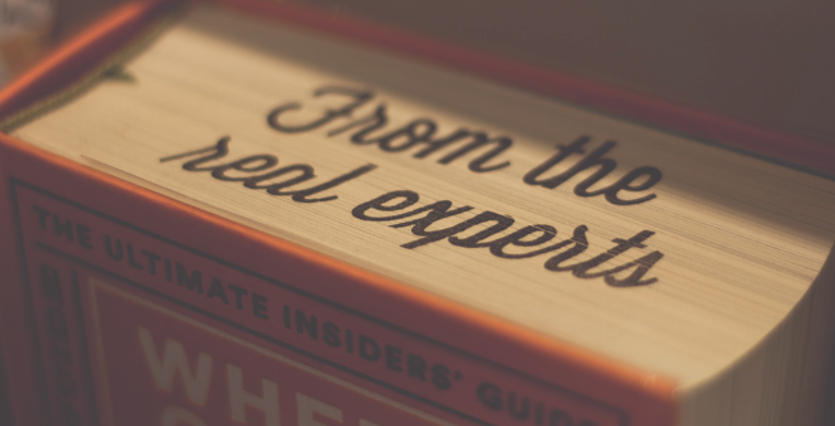 book spine reading "From the real experts"