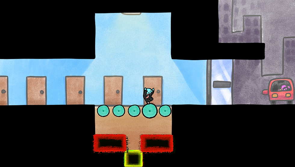 The player using a Blue Paradox to zero out their falling speed