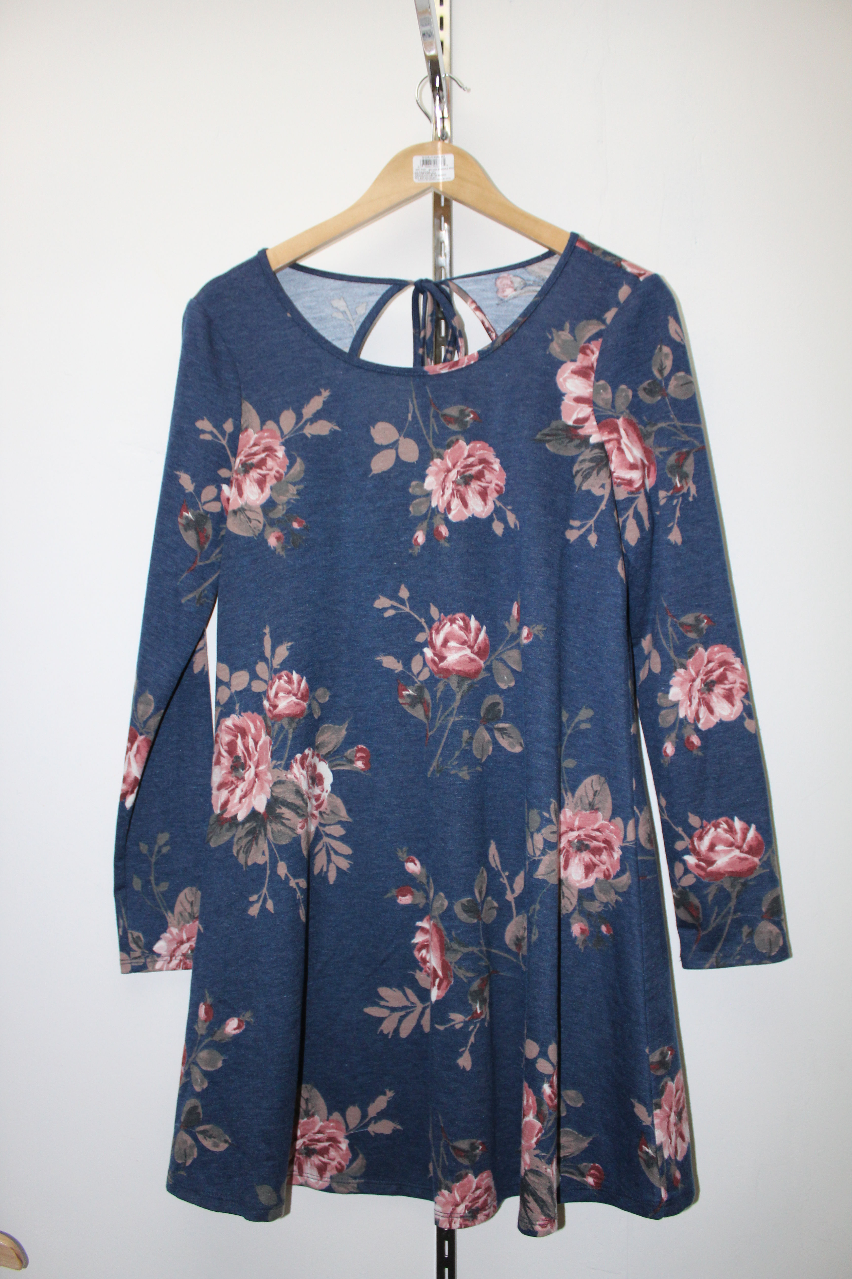 Vestido flores manga larga