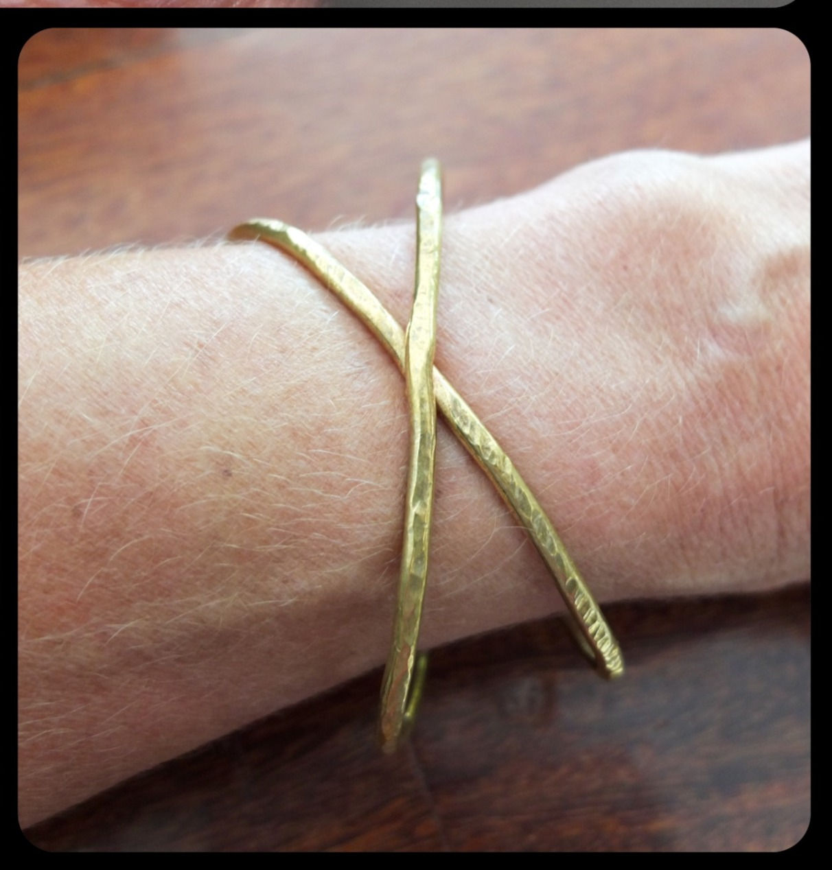 bracelet laiton, martelé