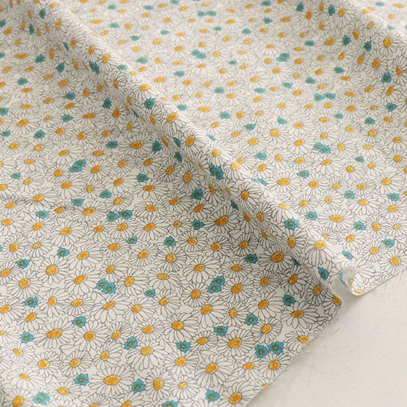 Thumbnail: Floral Pattern, Pure Daisy print 100% Cotton Fabric by the yard DTP