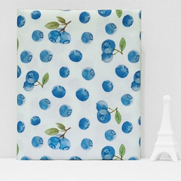 Thumbnail: Food Patterns, Sweet Blueberries print 100% Cotton Fabric by the yard DTP