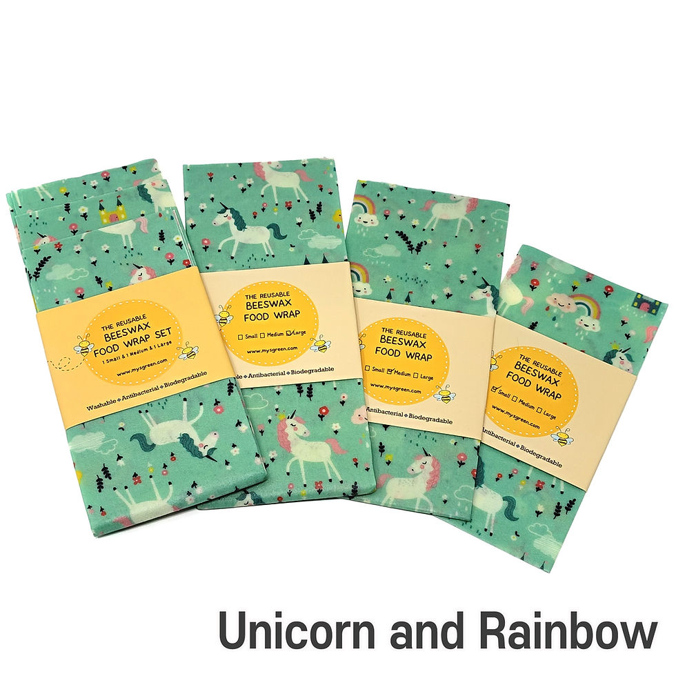 Thumbnail: Animal print Reusable Beeswax food wraps, Wax wrap paper, Unicorn Hedgehog Llama
