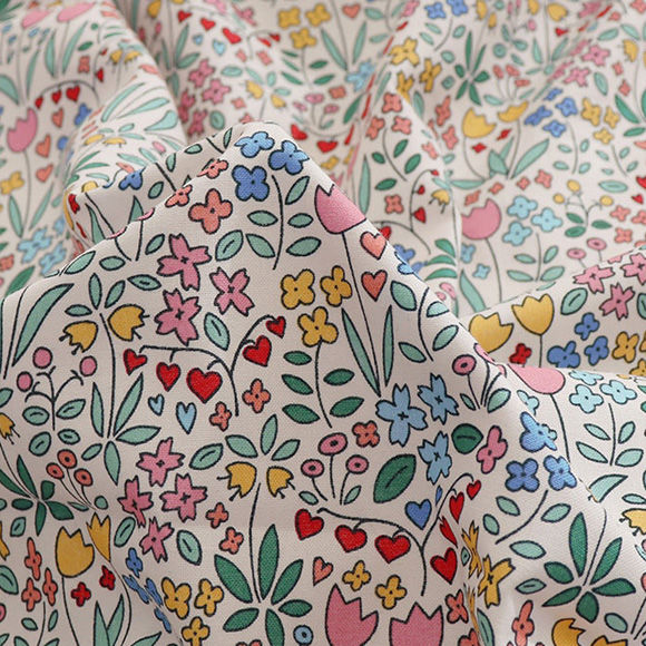 Thumbnail: Floral Pattern, Riverside Walk  print 100% Cotton Fabric by the yard, DTP