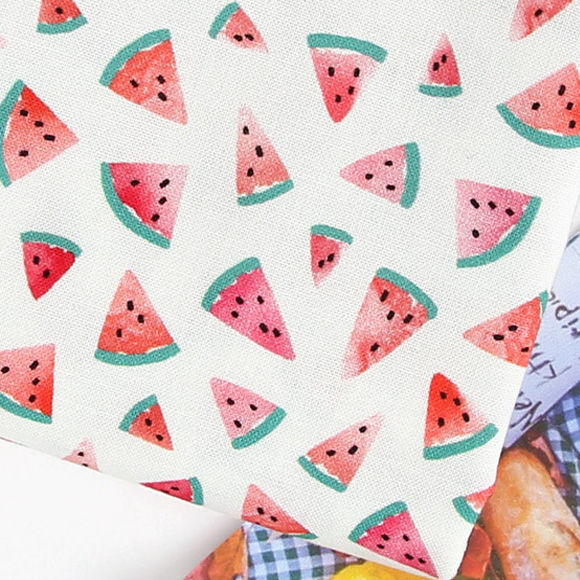 Thumbnail: Food Patterns, Delicious Watermelon, 100% Cotton Fabric by the yard, DTP
