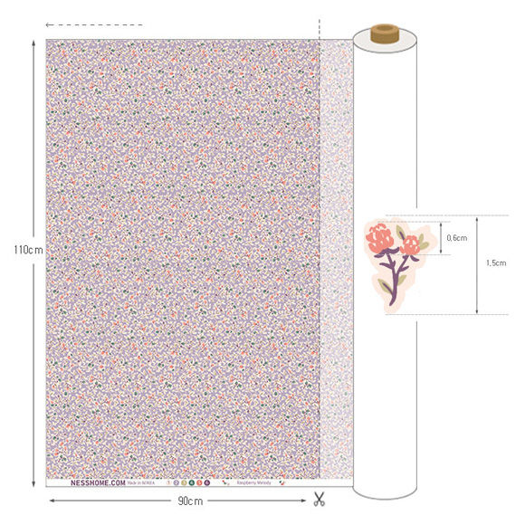 Thumbnail: Floral Pattern, Raspberry Melody print 100% Cotton Fabric by the yard DTP