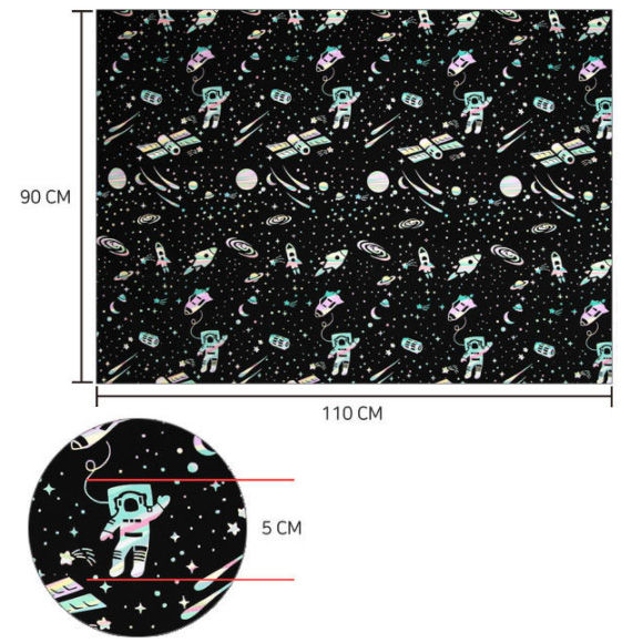 Thumbnail: Celestial Patterns, Astronaut print 100% Cotton Fabric by the yard
