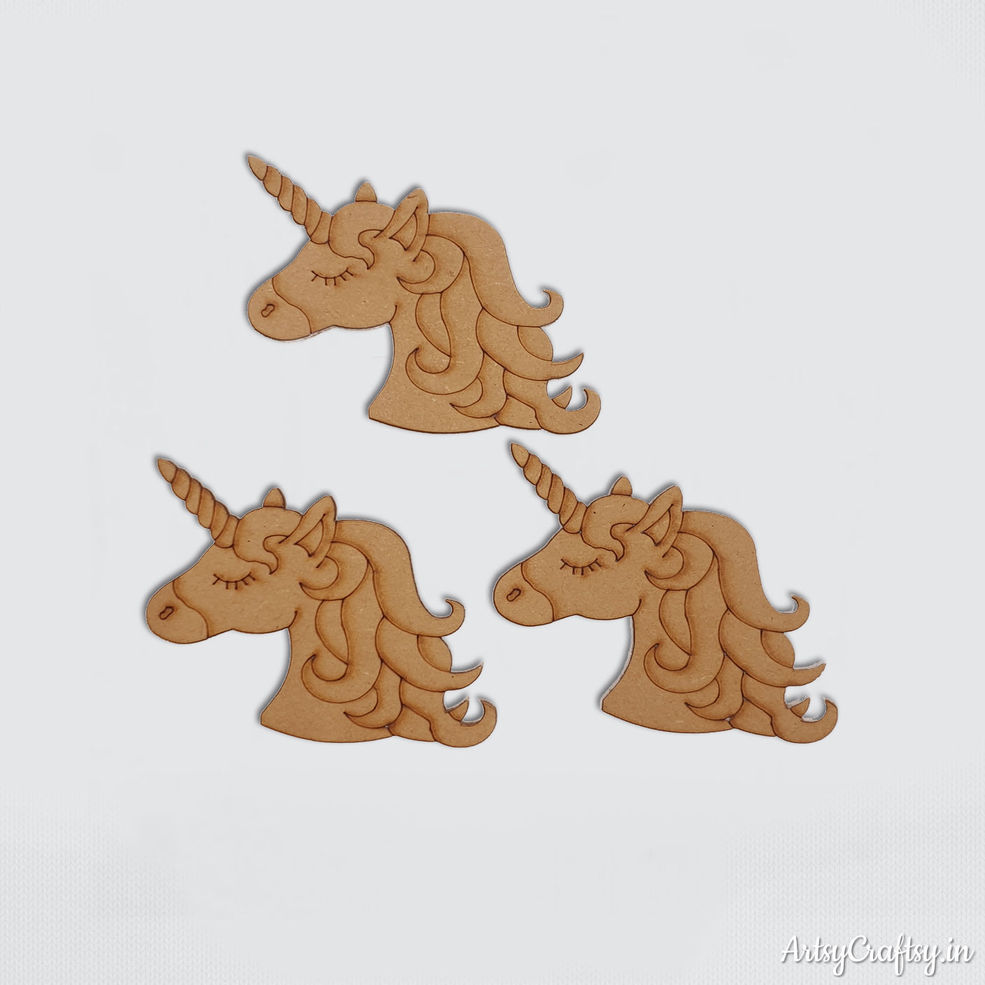 Unicorn MDF Embellishment (Set of 3)