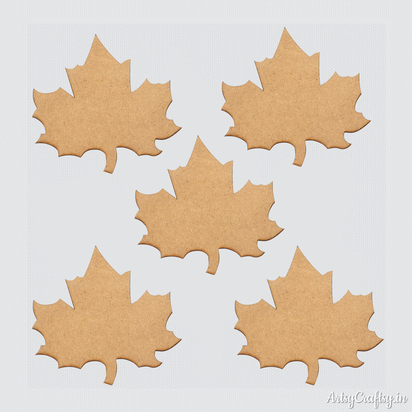 Maple Leaf MDF Embellishments (Set of 5)