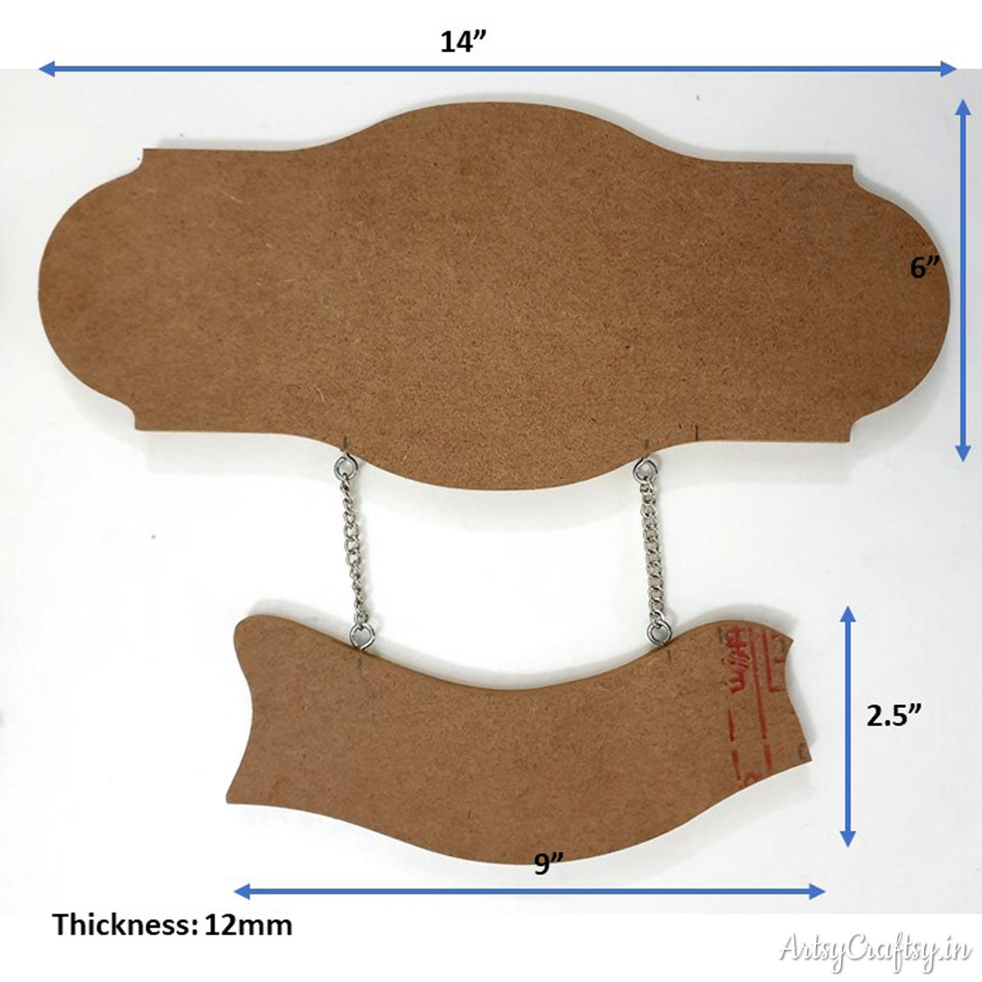 MDF Oval mix hanging nameplate