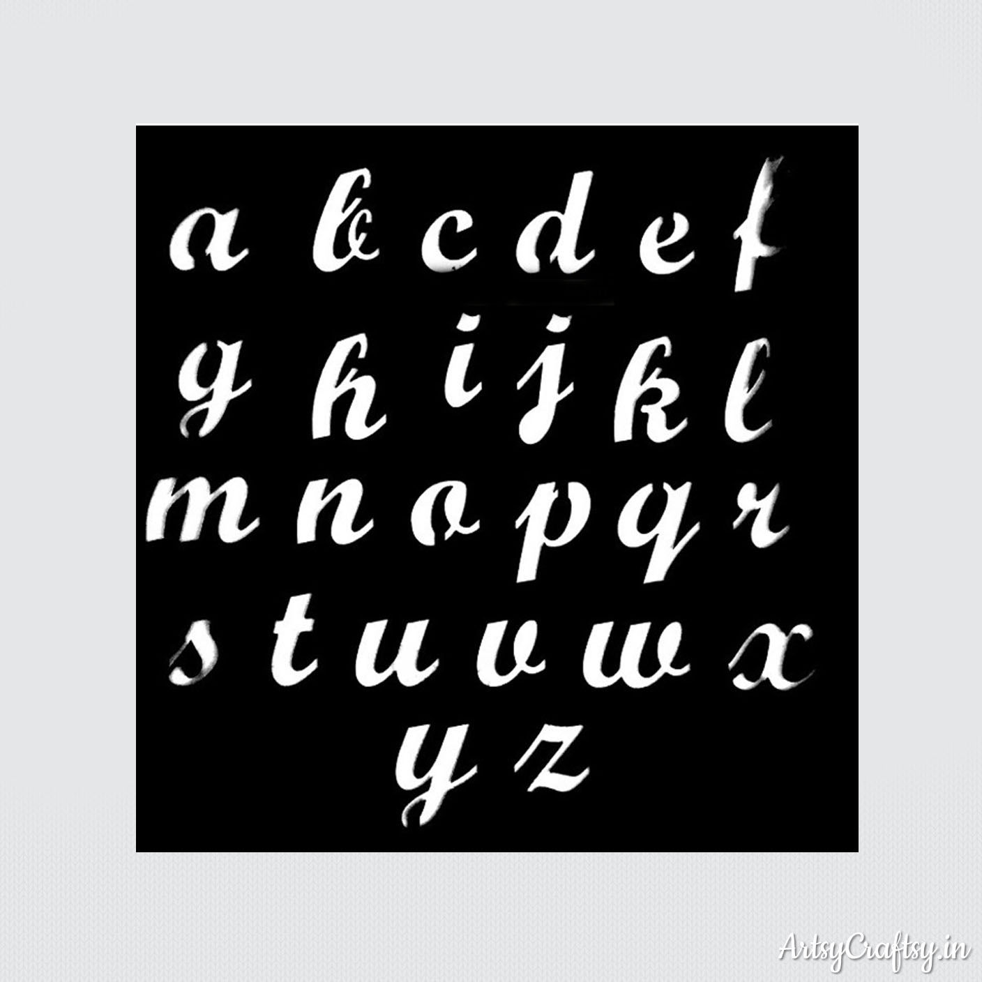 Cursive bold alphabet