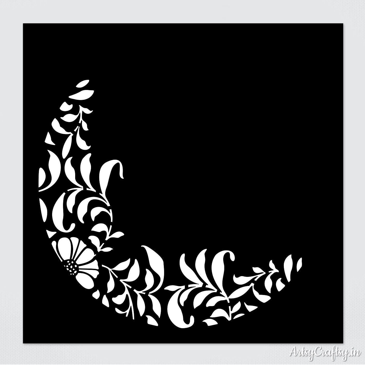 Floral Wreath Stencil