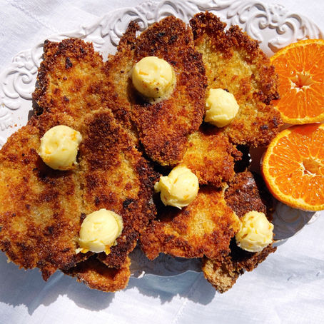 Panko Crusted Croissant French Toast with Orange Butter