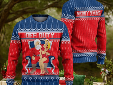 Off Duty Ugly Christmas Sweater Knitted Gift For Men And Women