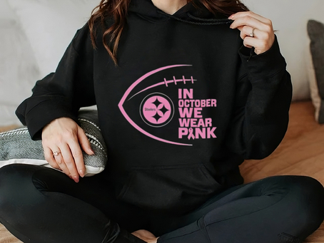 Pittsburgh Steelers in October we wear pink Breast Cancer Awareness shirt