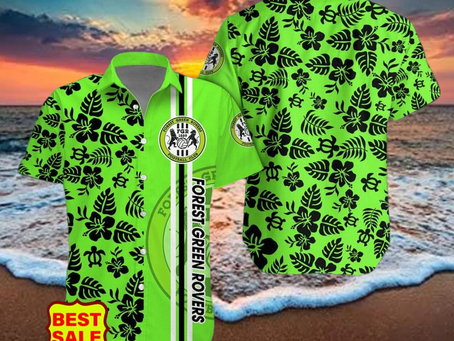 EFL Fans Forest Green Rovers Logo Hibiscus Pattern Hawaiian Shirt