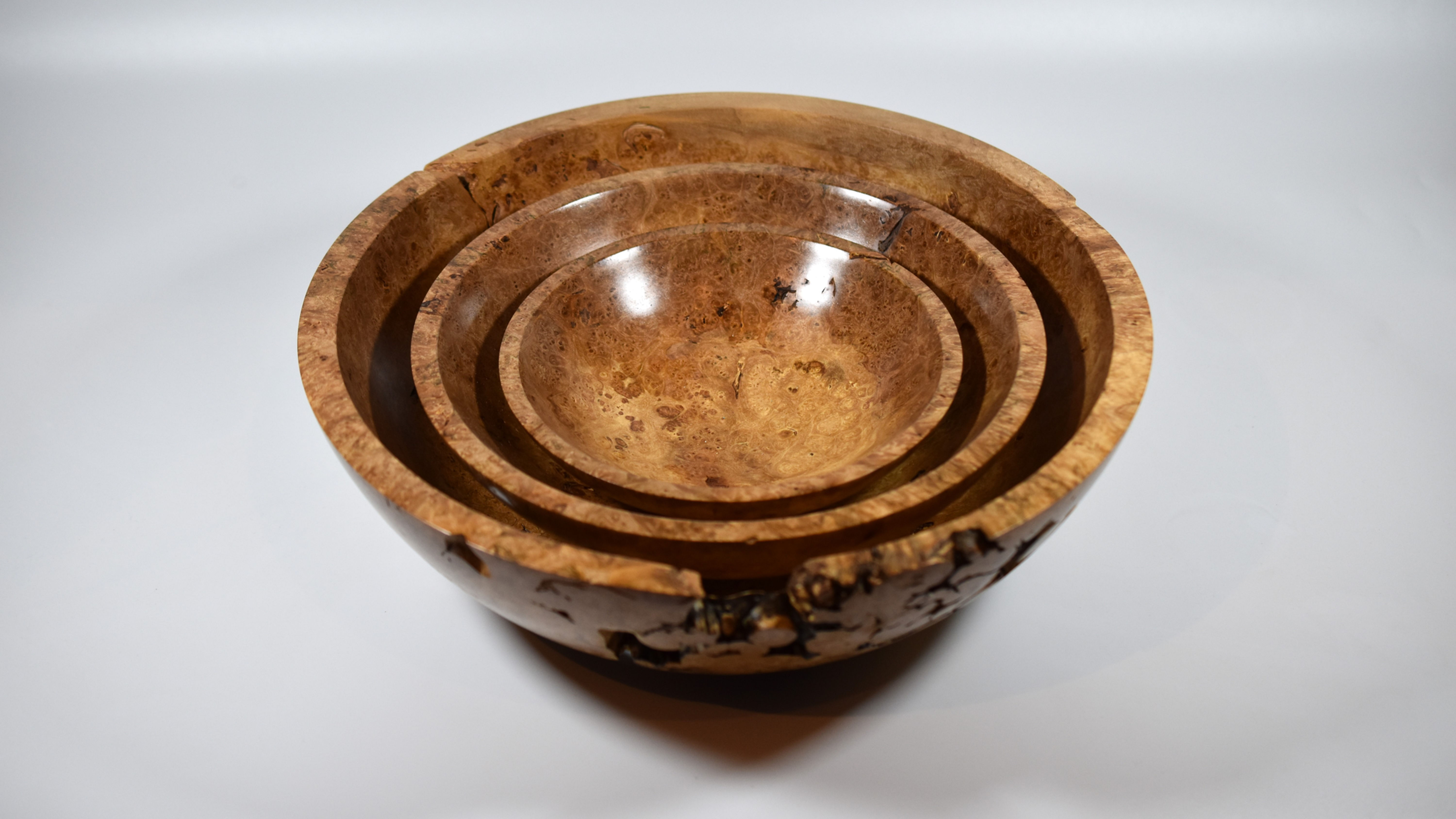 Horse Chestnut Burl - 3 Bowl Set