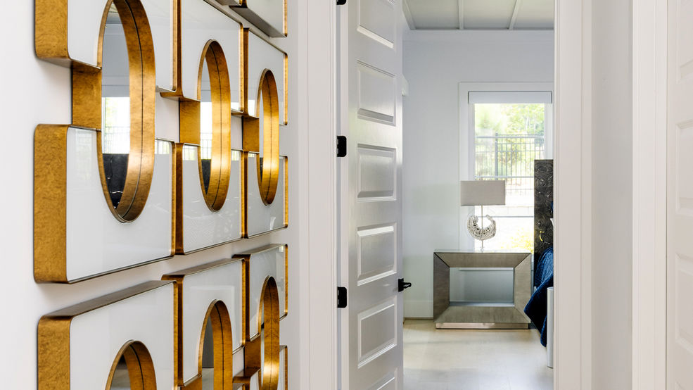 Gilded Gallery Hall, gold on white