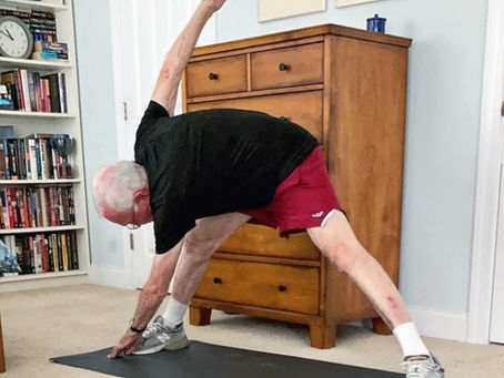 Pete Sutton stretching