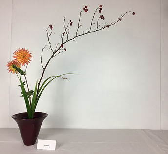 Free style arrangement Ikebana Ikenobo Japanese Flower arranging exhibition in Lincolnshire
