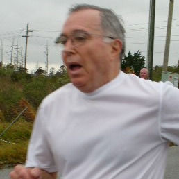 Pete Sutton taking part in a race in his 60s