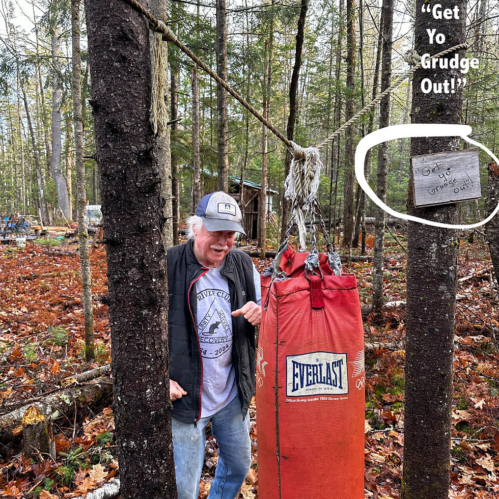 Creative fitness hacks: Eric's Maine Woods Gym