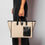 Thumbnail: Large Tote Bag Ecru-Black Leather