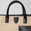 Thumbnail: Large Tote Bag Ecru-Black Leather