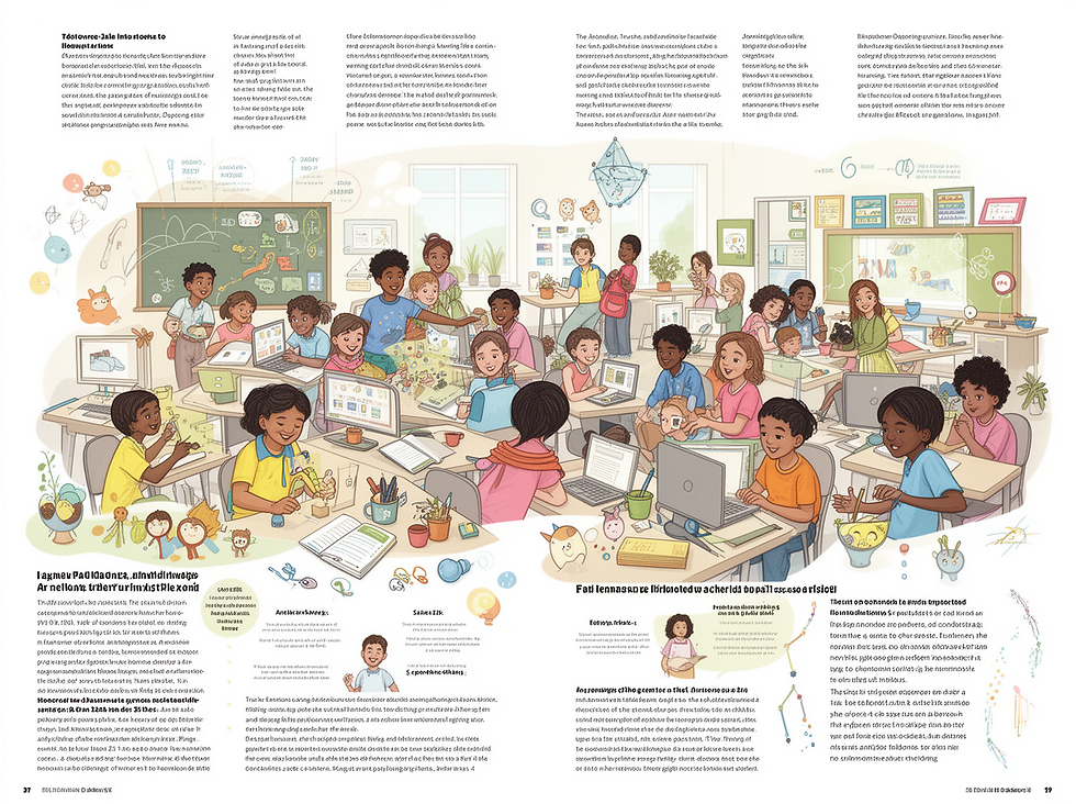 Learners engaging with visual, hands-on, and digital learning tools