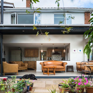 Rear elevation from the garden Bi-Folds doors fully open