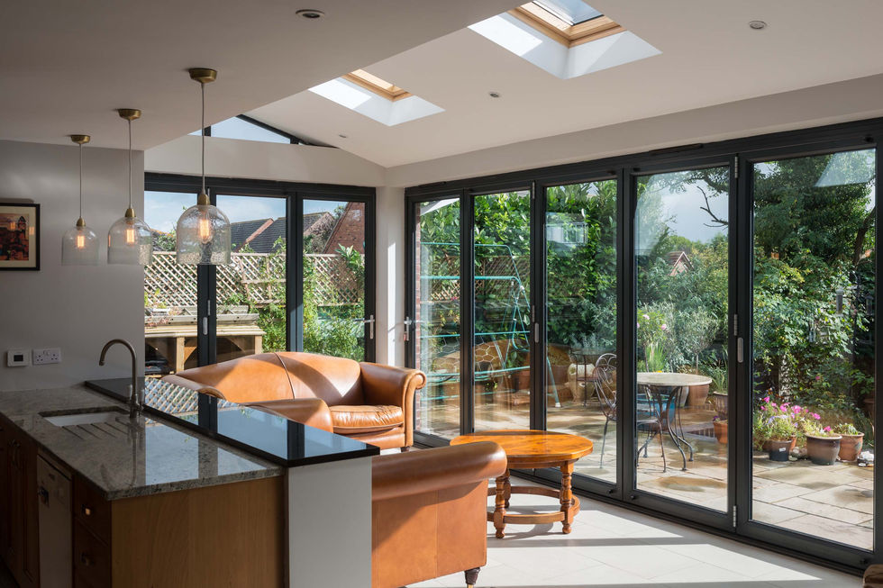 Internal angled view with rooflights