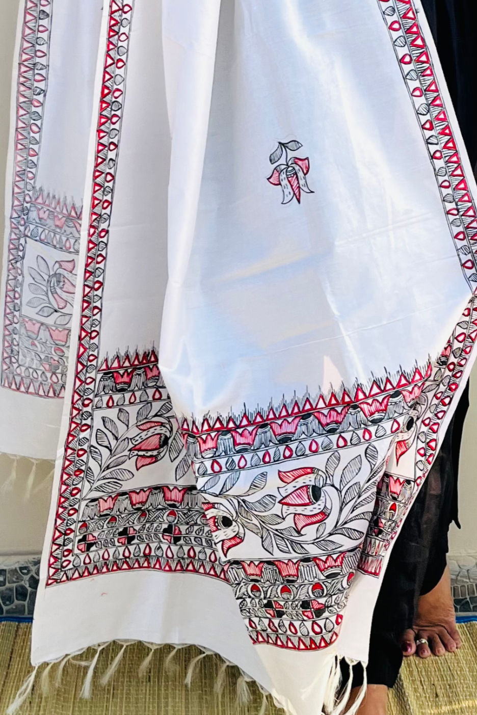 Thumbnail: White Madhubani Dupatta