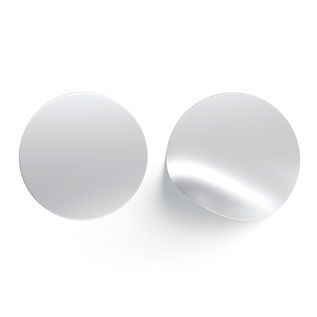 Two Round Stickers - silver smooth and bended adhesive labels 3D Model