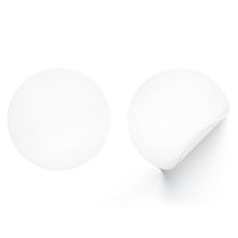 Two White Round Stickers - flat and curled corners glutinous tally 3D Model
