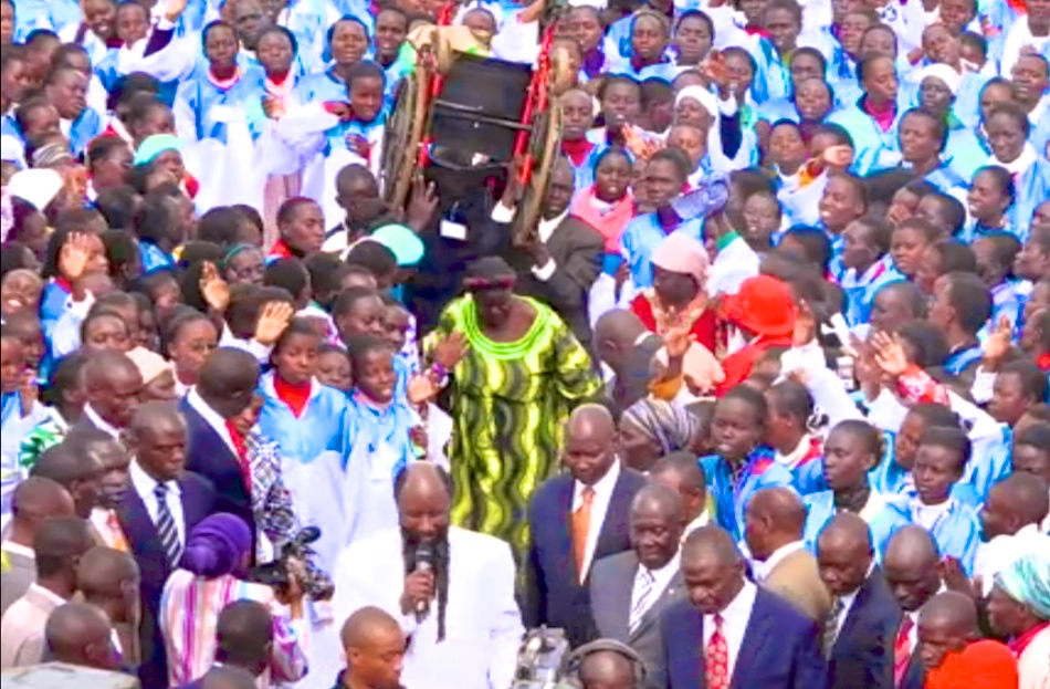 A woman healed by THE LORD in Eldoret, Kenya got up from the wheelchair during the revival meeting of THE LORD