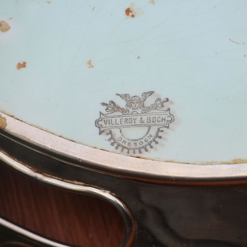 Thumbnail: Villeroy & Boch, Large Metal-Mounted Serving Platter. Majolica, Jugend