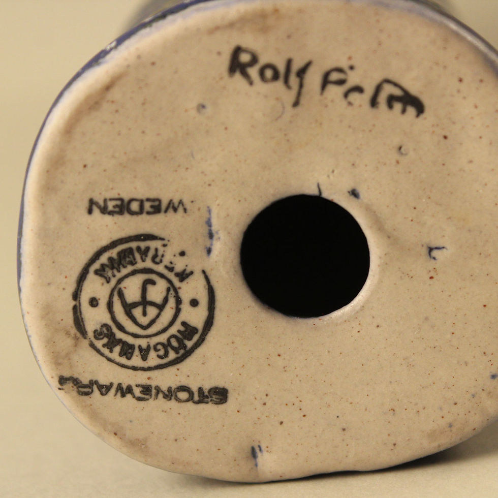 Thumbnail: Rolf Palm Höganäs Stoneware Figurines, Indian Chief Series, Signed 1959, 8"